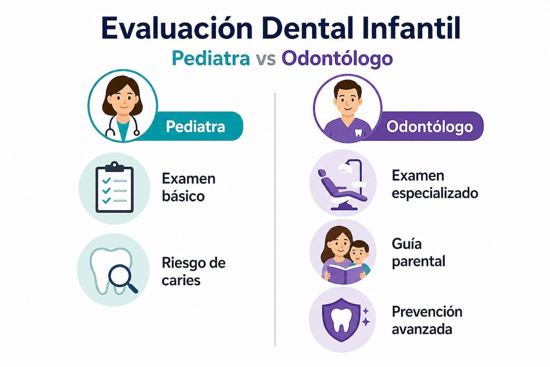 Infografía comparativa: ¿Cuándo acudir al pediatra y cuándo al odontopediatra?