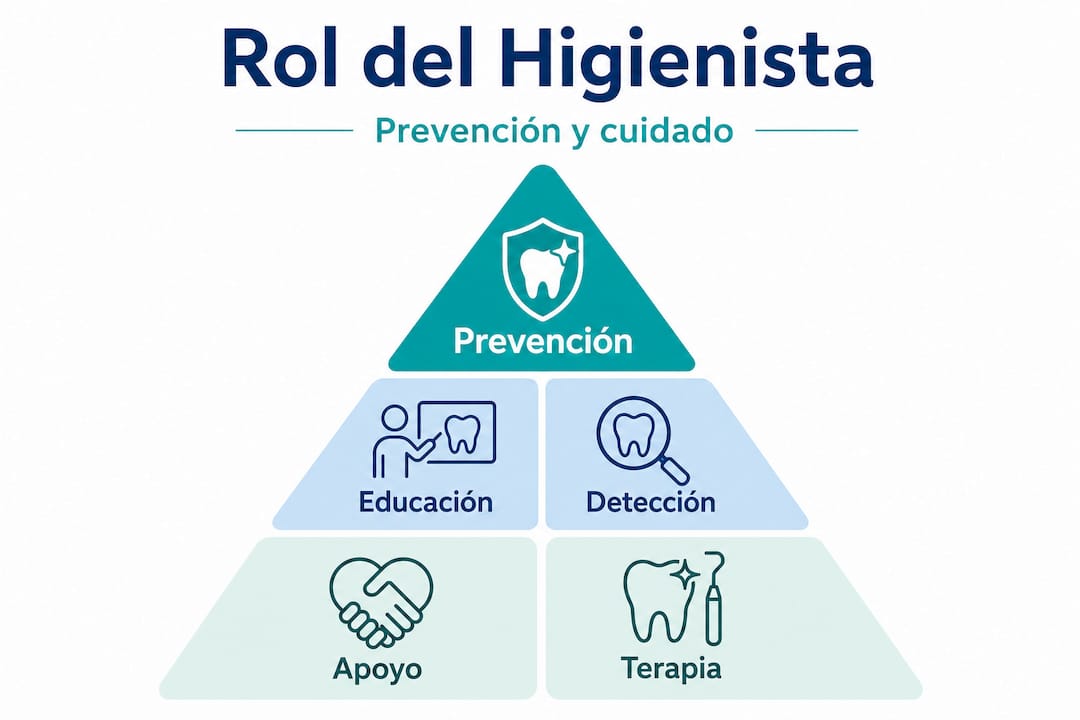 Infografía sobre la función preventiva del higienista dental y su importancia en la salud bucal