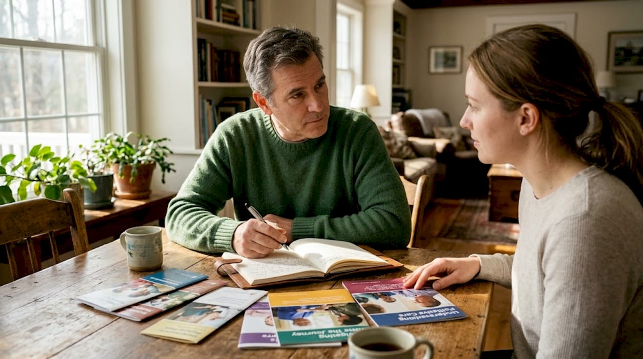 Family reviews hospice bereavement service options