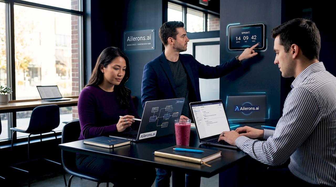 Office team automating tasks collaboratively