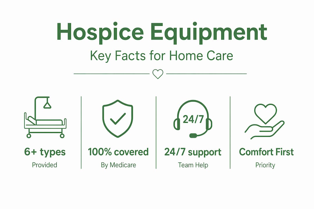 Infographic highlighting hospice equipment key facts