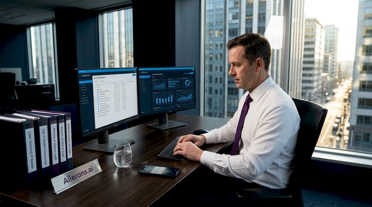 Attorney working with AI legal software