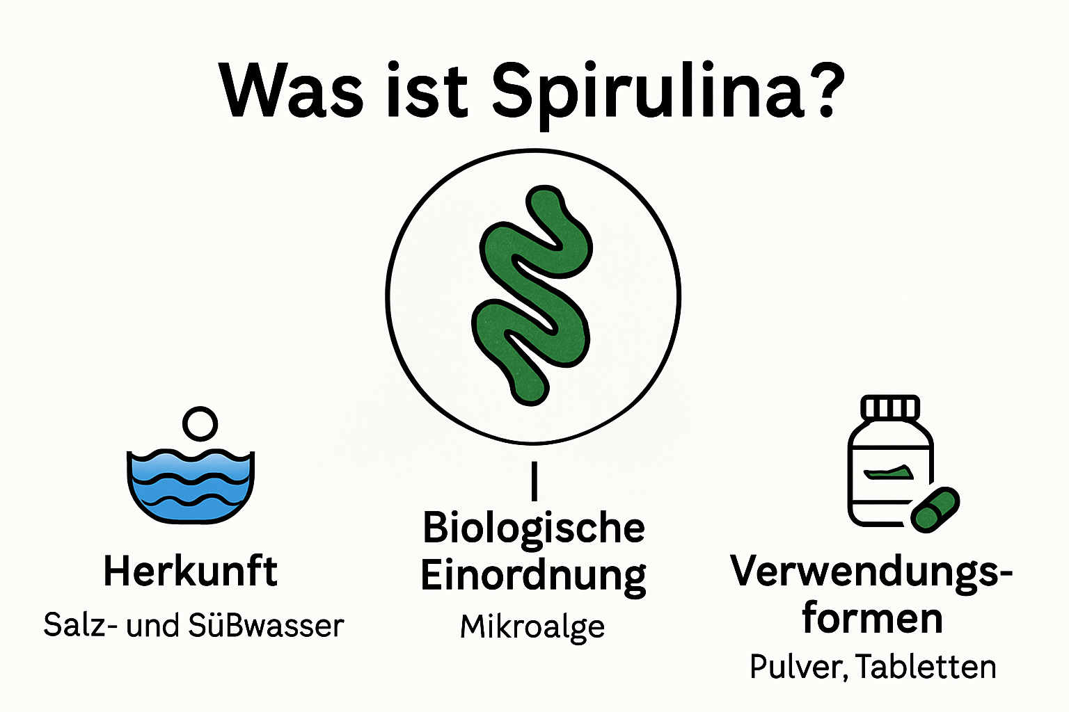 Was ist Spirulina? Herkunft und Nährstoffüberblick als Infografik