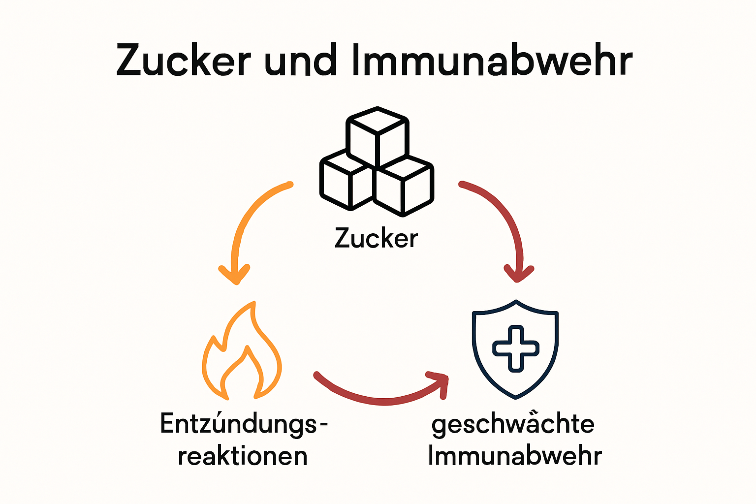Infografik: Zusammenhang zwischen Zuckerkonsum und Immunsystem