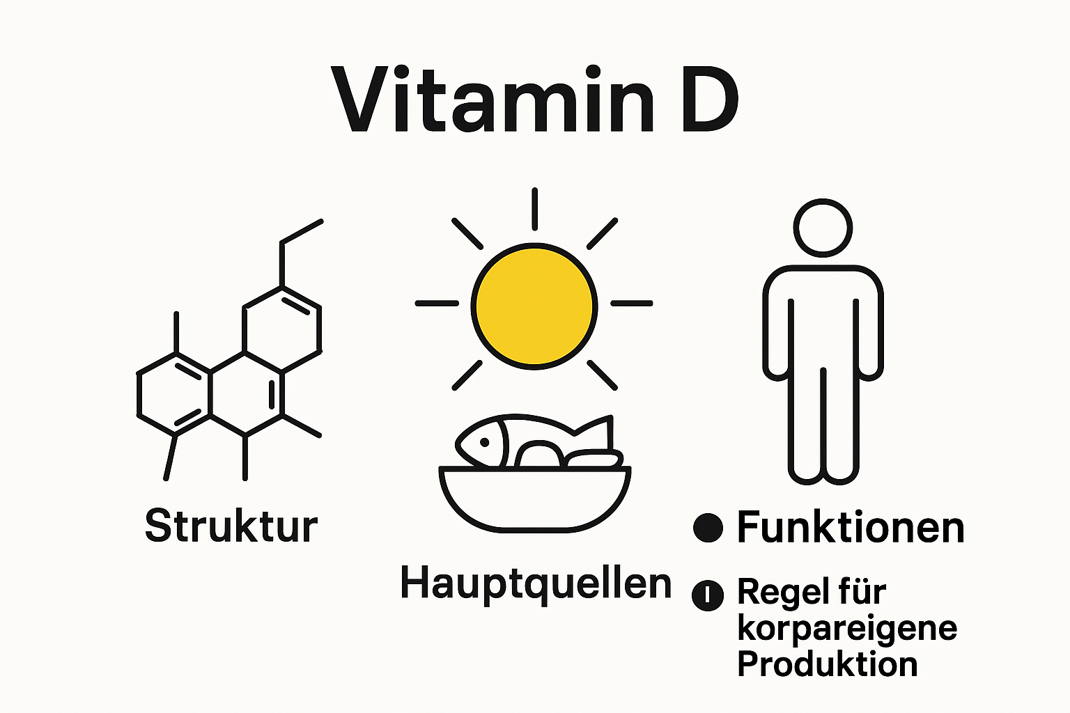 Infografik zu Vitamin D Grundlagen und Wirkung