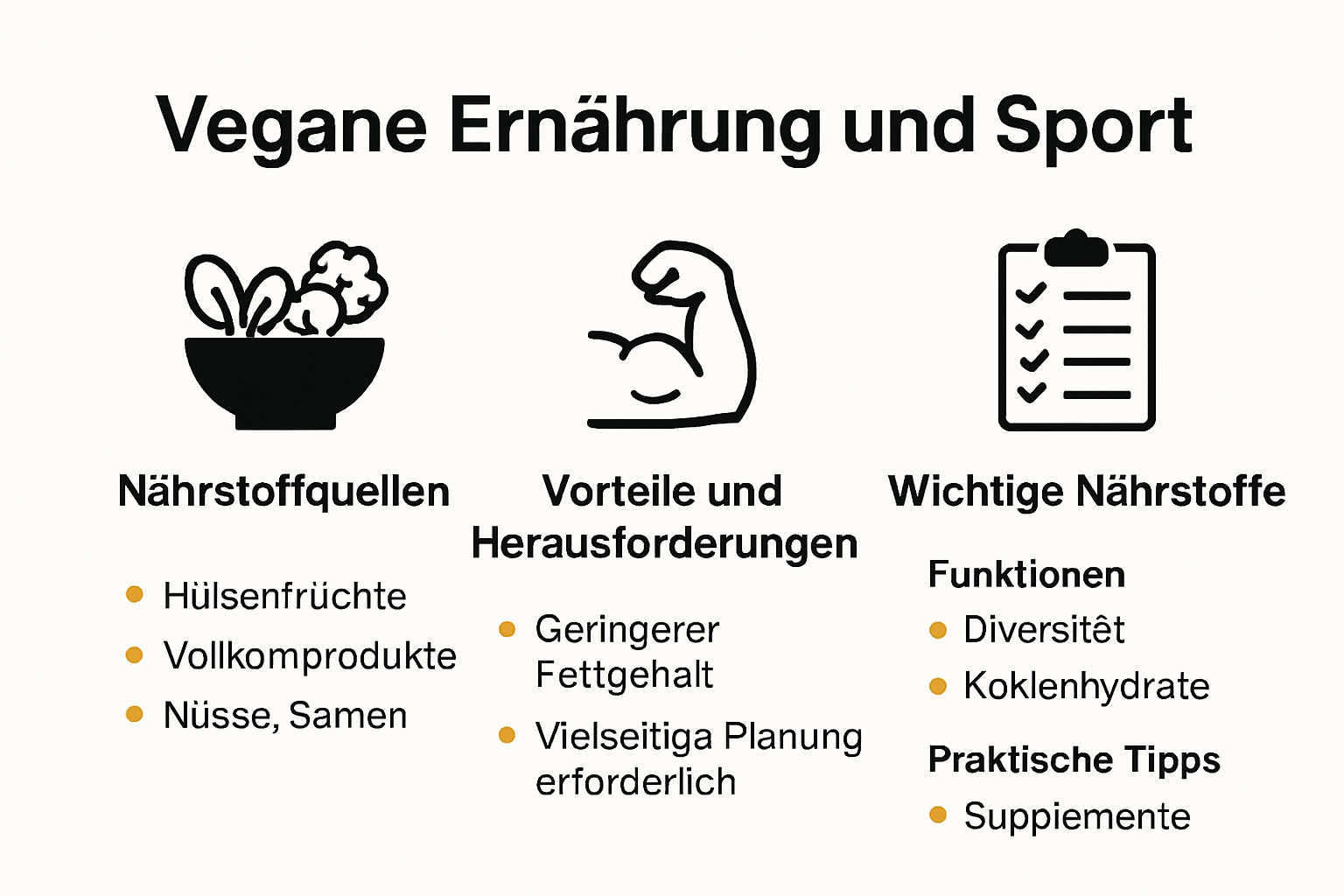 Infografik: Vegane Ernährung und Sport – Nährstoffe und Leistung