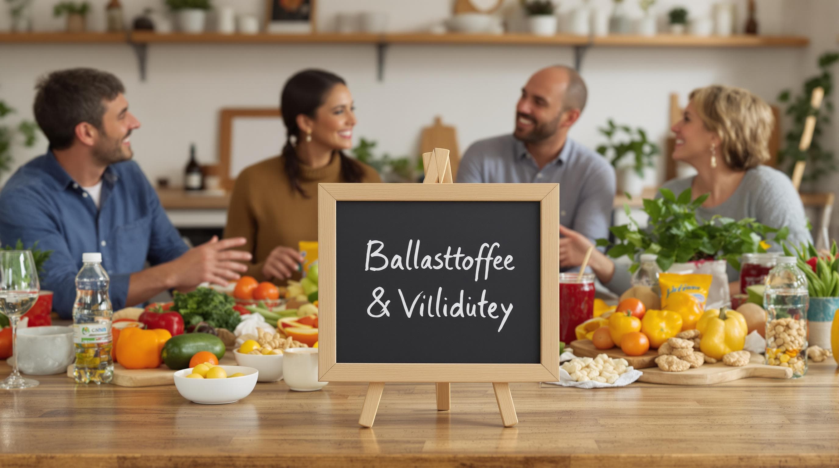 Family choosing fiber-rich foods over processed snacks at dinner table