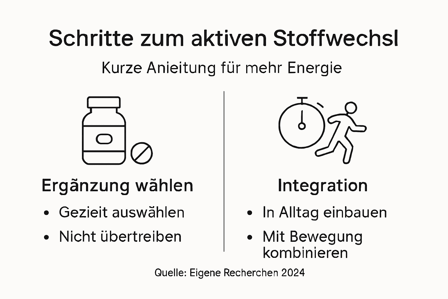 Infografik: So bringst du deinen Stoffwechsel in Schwung – Schritt für Schritt