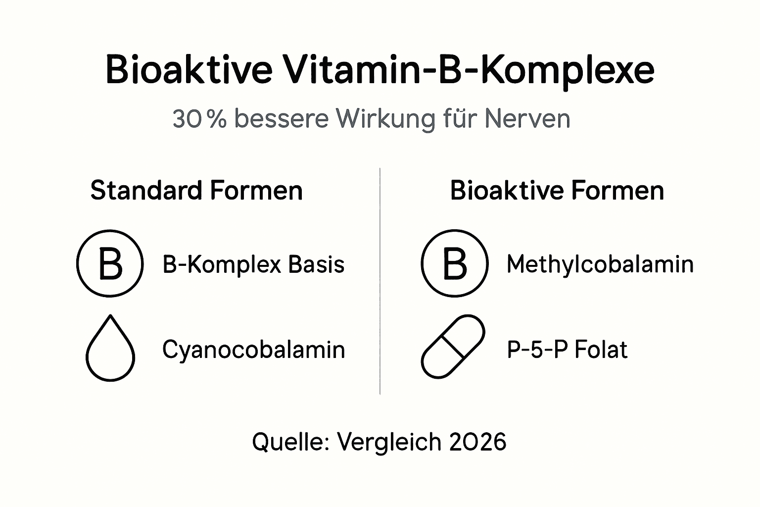 Vitamin-B-Formen im Überblick – Infografik zum Vergleich