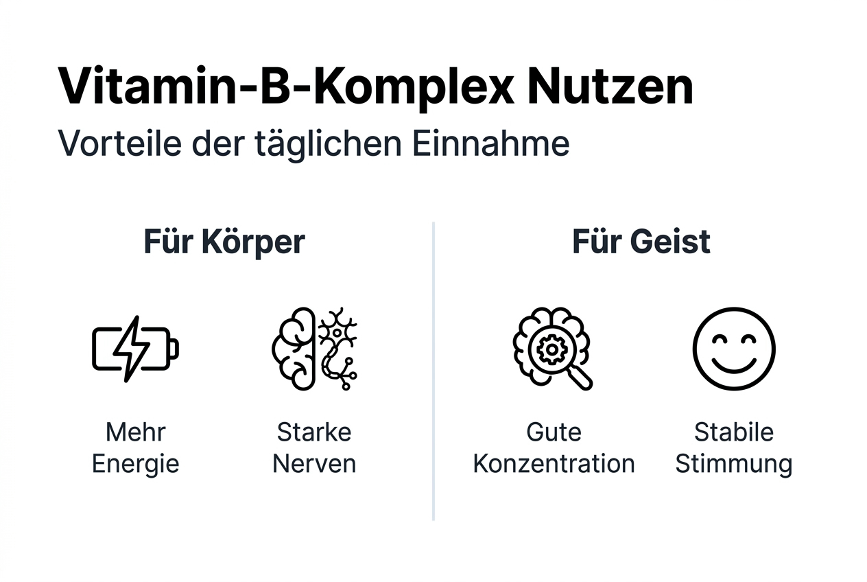 Infografik: So profitieren Körper und Geist vom Vitamin-B-Komplex