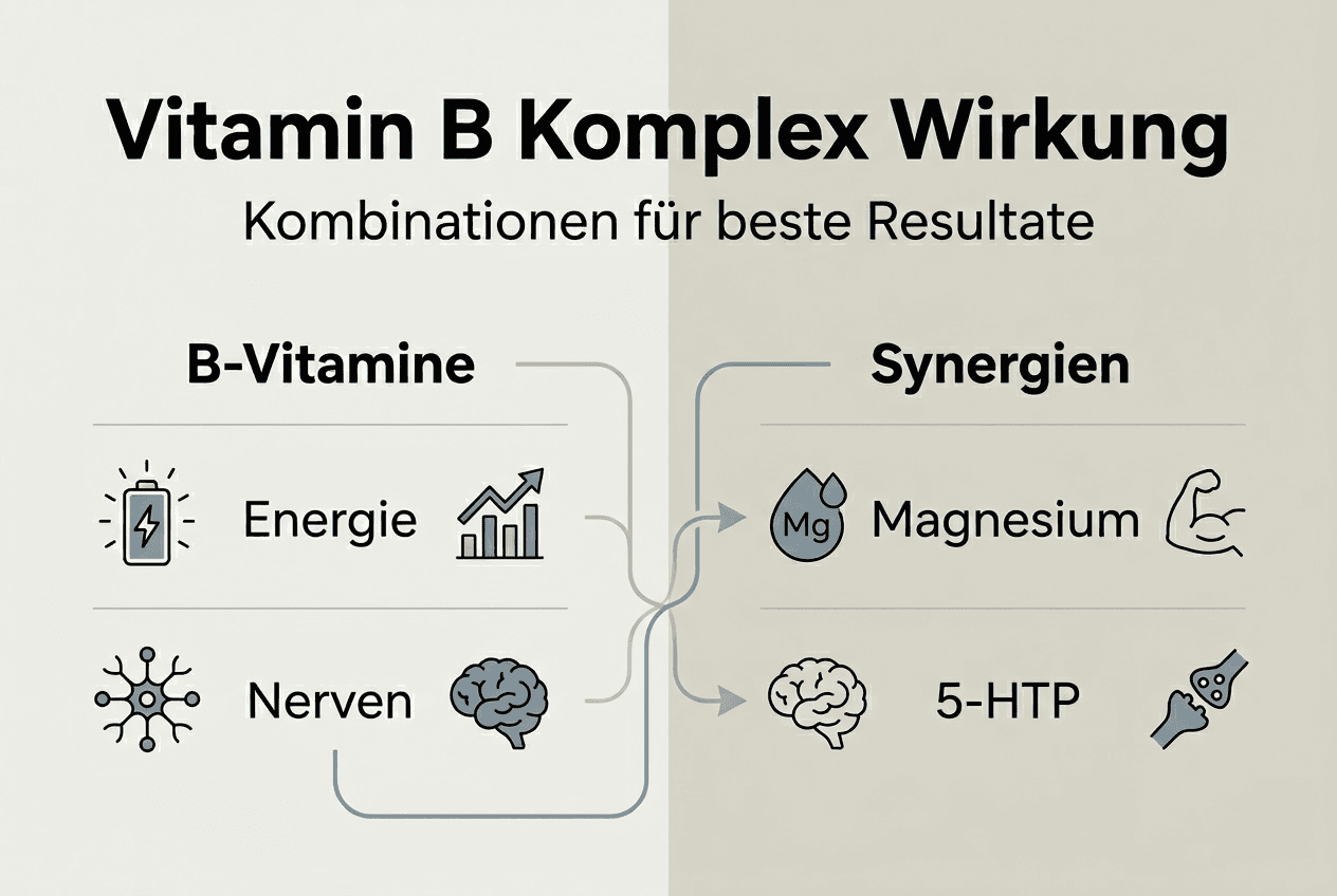 Vitamin-B-Komplex: Die wichtigsten Synergien auf einen Blick – Infografik