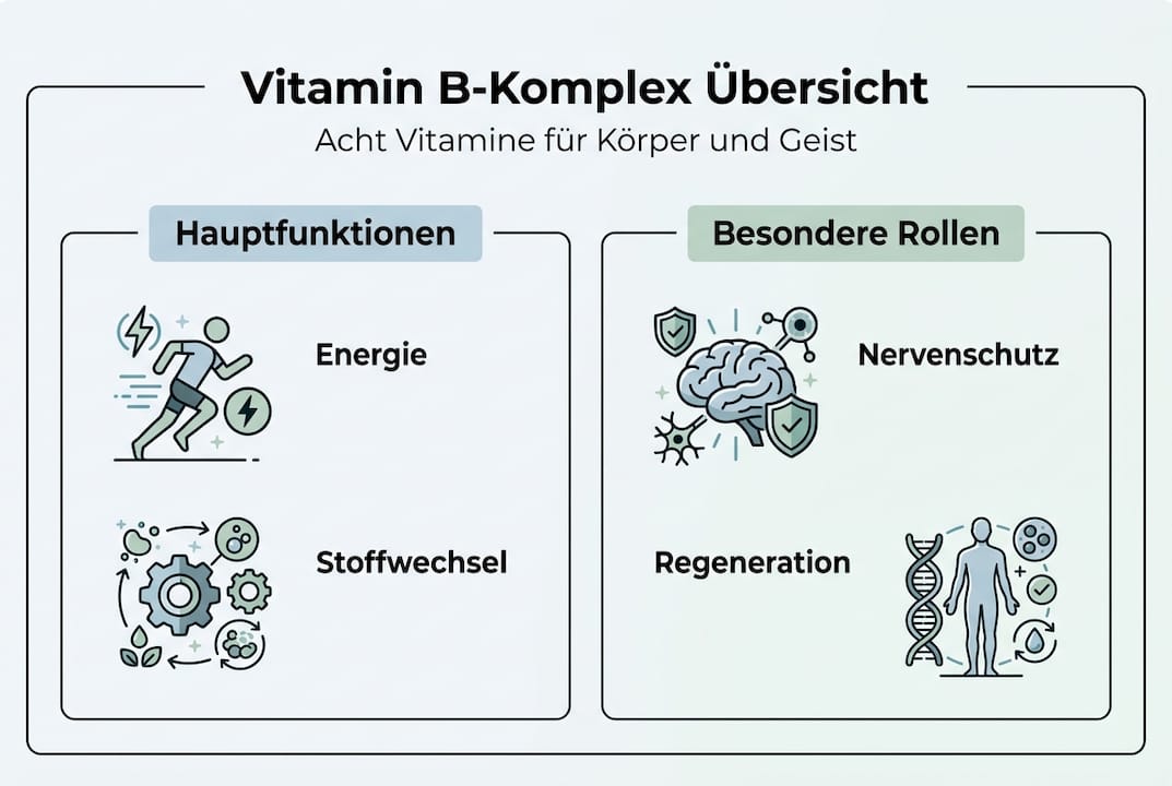 Übersicht: Die wichtigsten Aufgaben des Vitamin-B-Komplexes im Körper