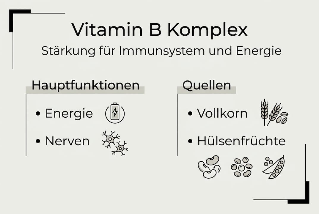 Vitamin-B-Komplex: Wichtige Vorteile und natürliche Quellen auf einen Blick (Infografik)