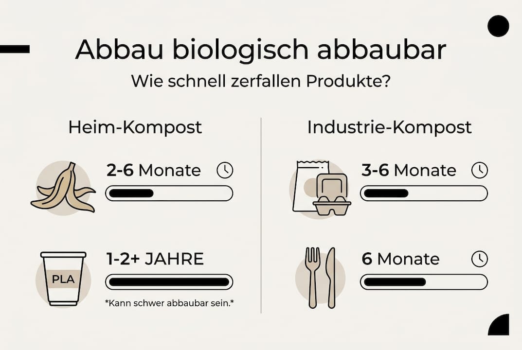 Übersicht: Wie lange brauchen verschiedene biologisch abbaubare Produkte, um sich zu zersetzen