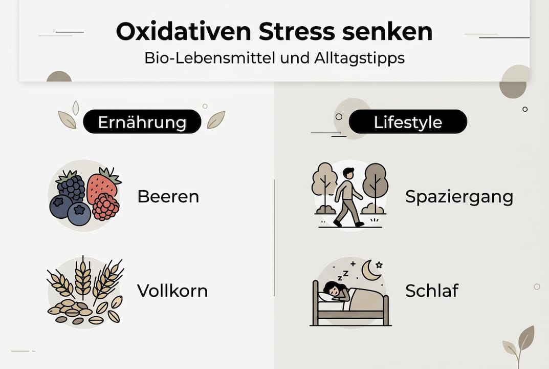 Infografik: Mit ausgewogener Ernährung und cleveren Alltagsroutinen Stress wirksam begegnen