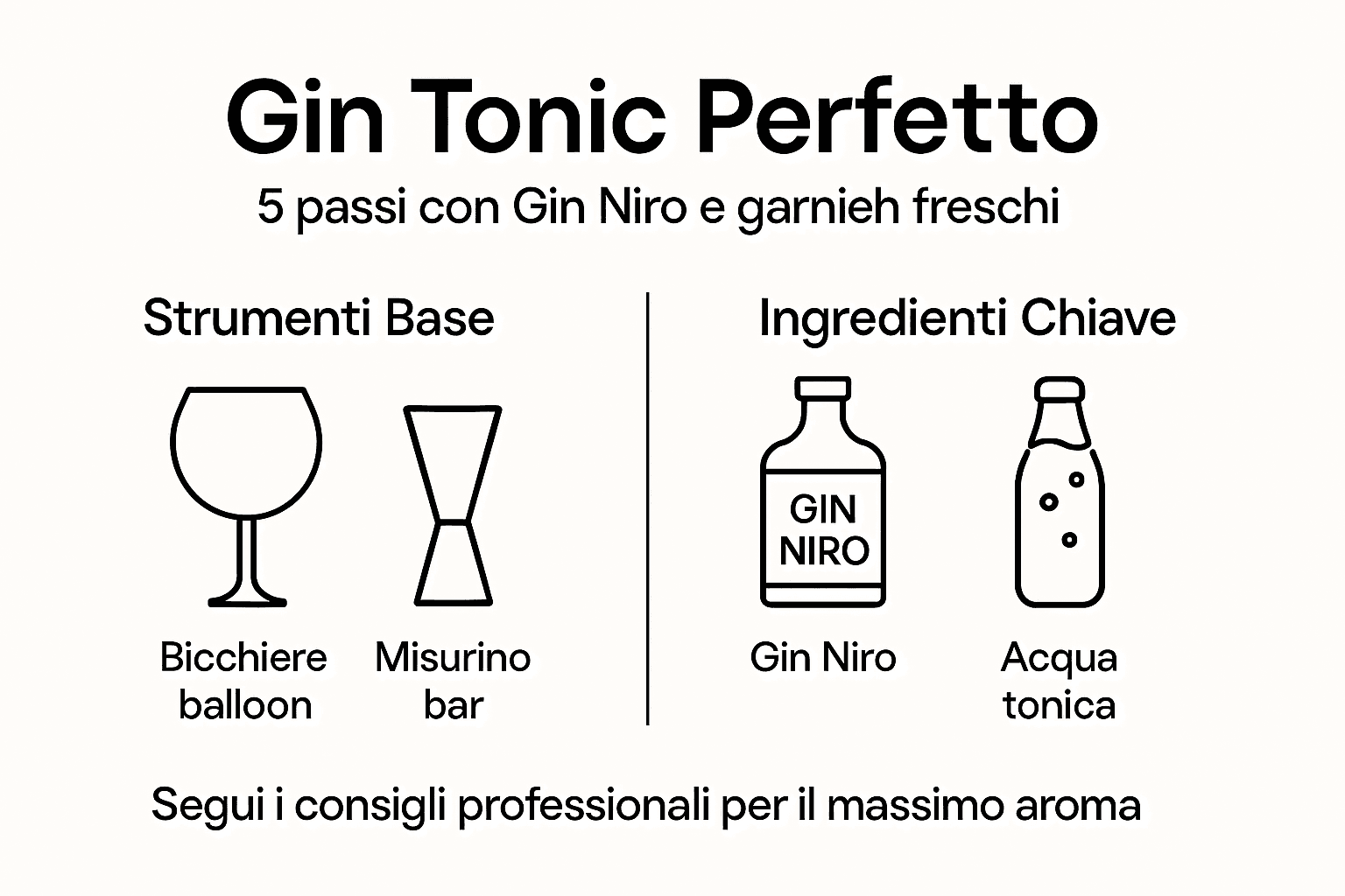 Infografica: tutti i passaggi per preparare un gin tonic perfetto con Gin Niro