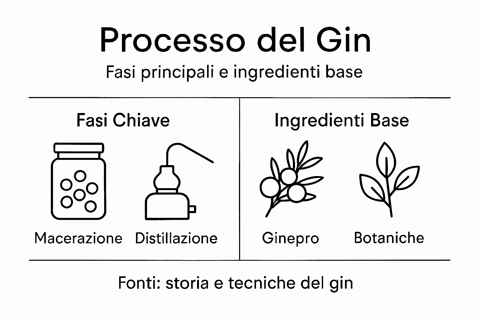 Infografica: come nasce il gin e quali sono gli ingredienti fondamentali
