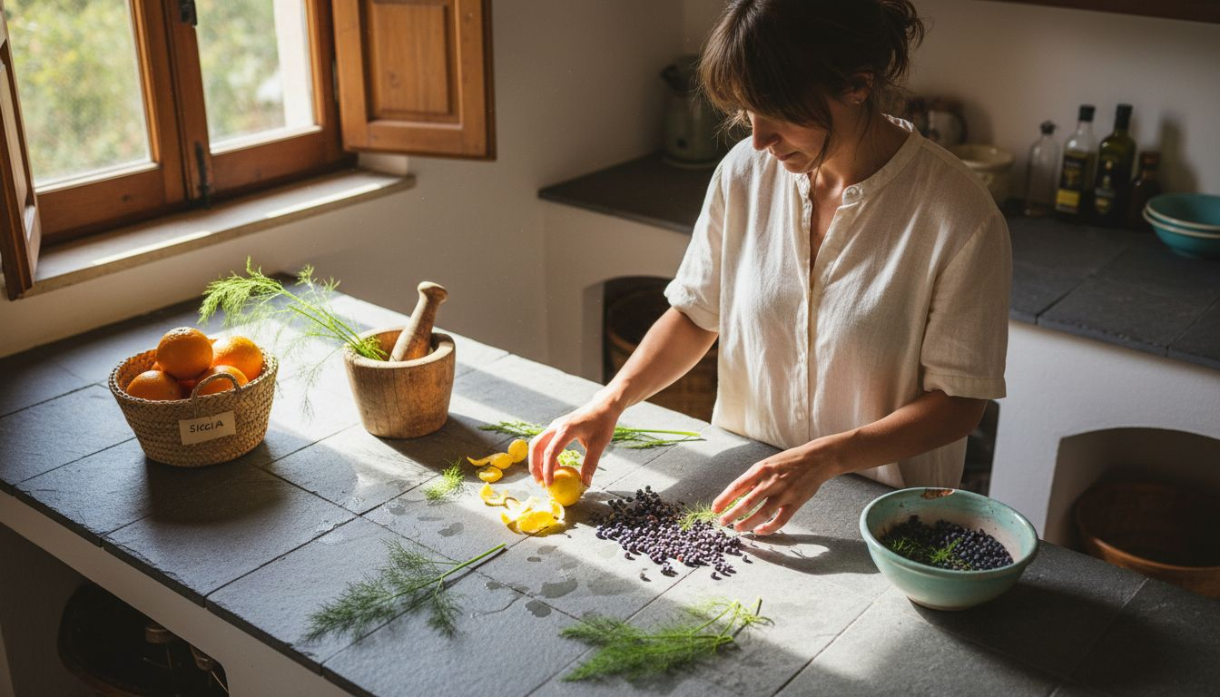 La selezione e la preparazione delle botaniche per il gin siciliano