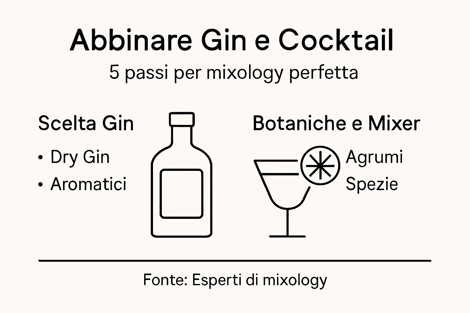 Guida illustrata ai passaggi fondamentali per preparare un cocktail a base di gin