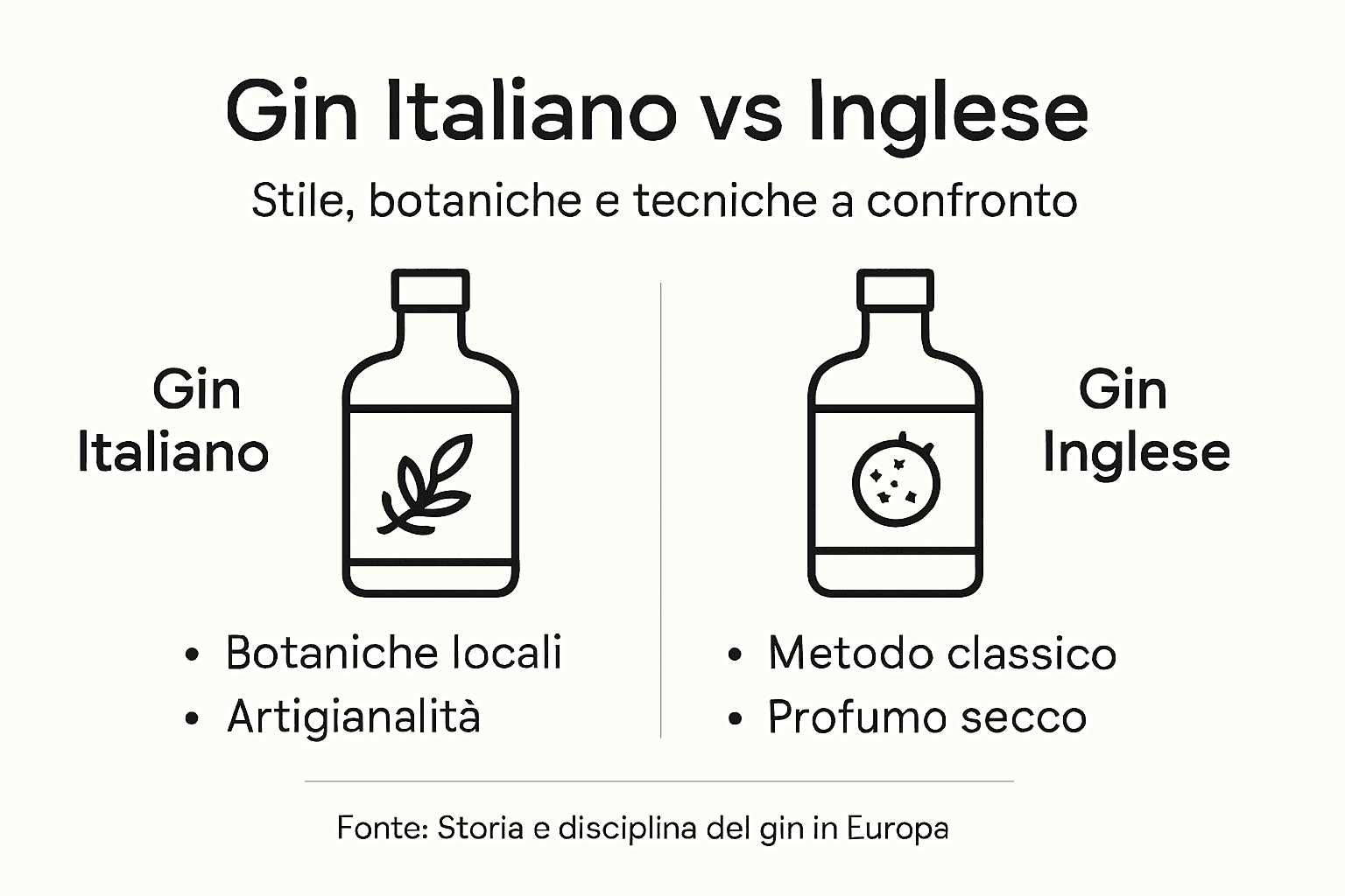 Infografica: il confronto tra gin italiani e gin inglesi