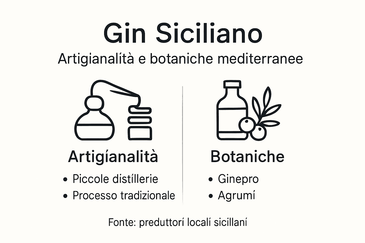 Scopri con questa infografica il gin siciliano e le sue botaniche: un viaggio tra aromi e ingredienti tipici della nostra terra.