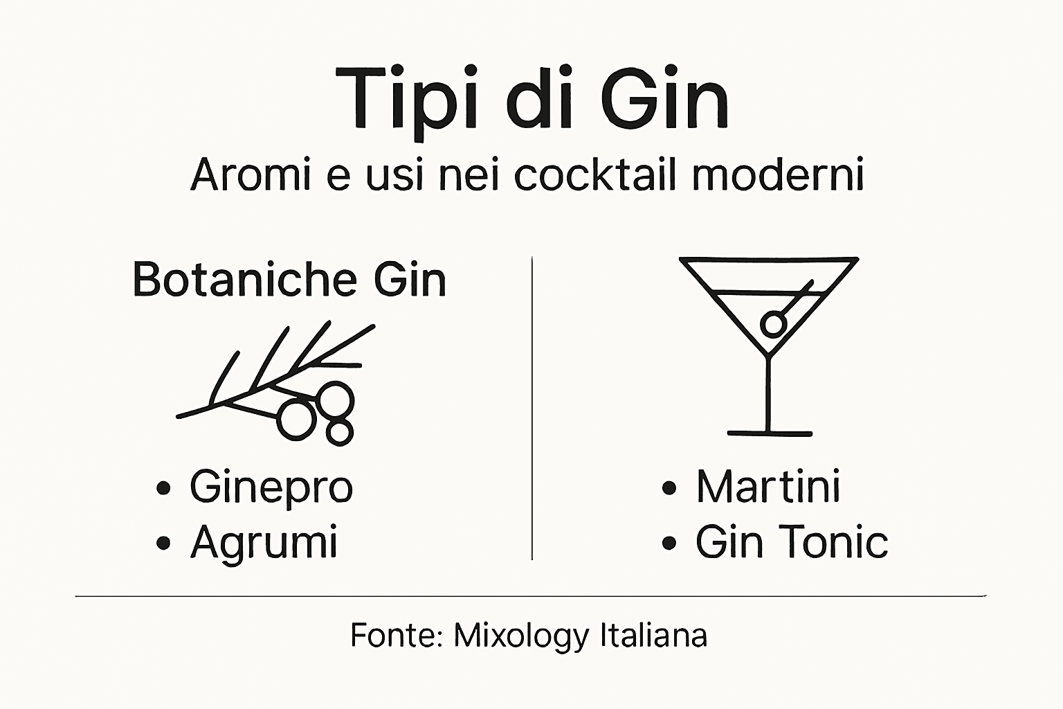 Guida illustrata ai diversi tipi di gin e ai cocktail più aromatici