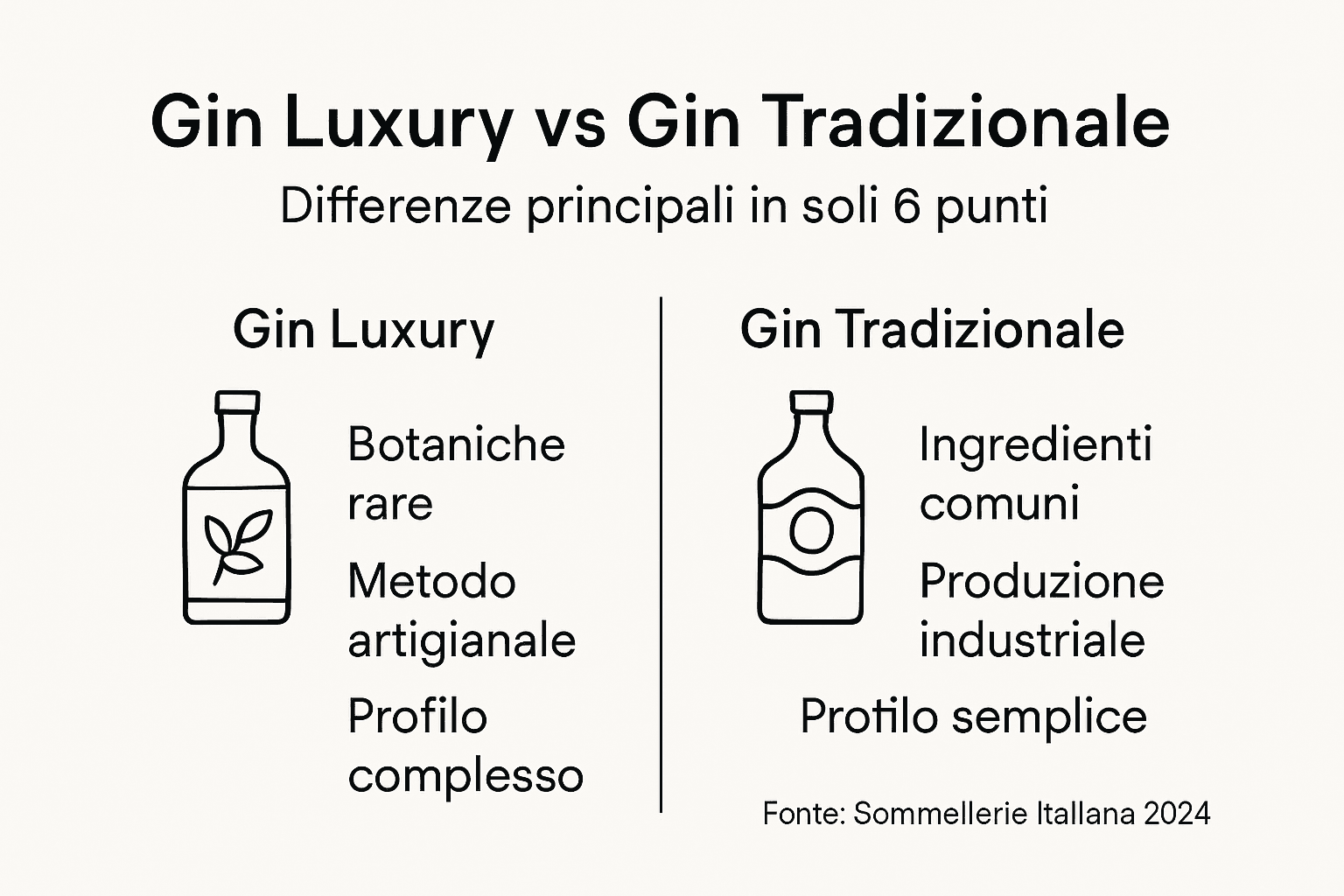 Infografica: come riconoscere le differenze tra gin premium e gin classico