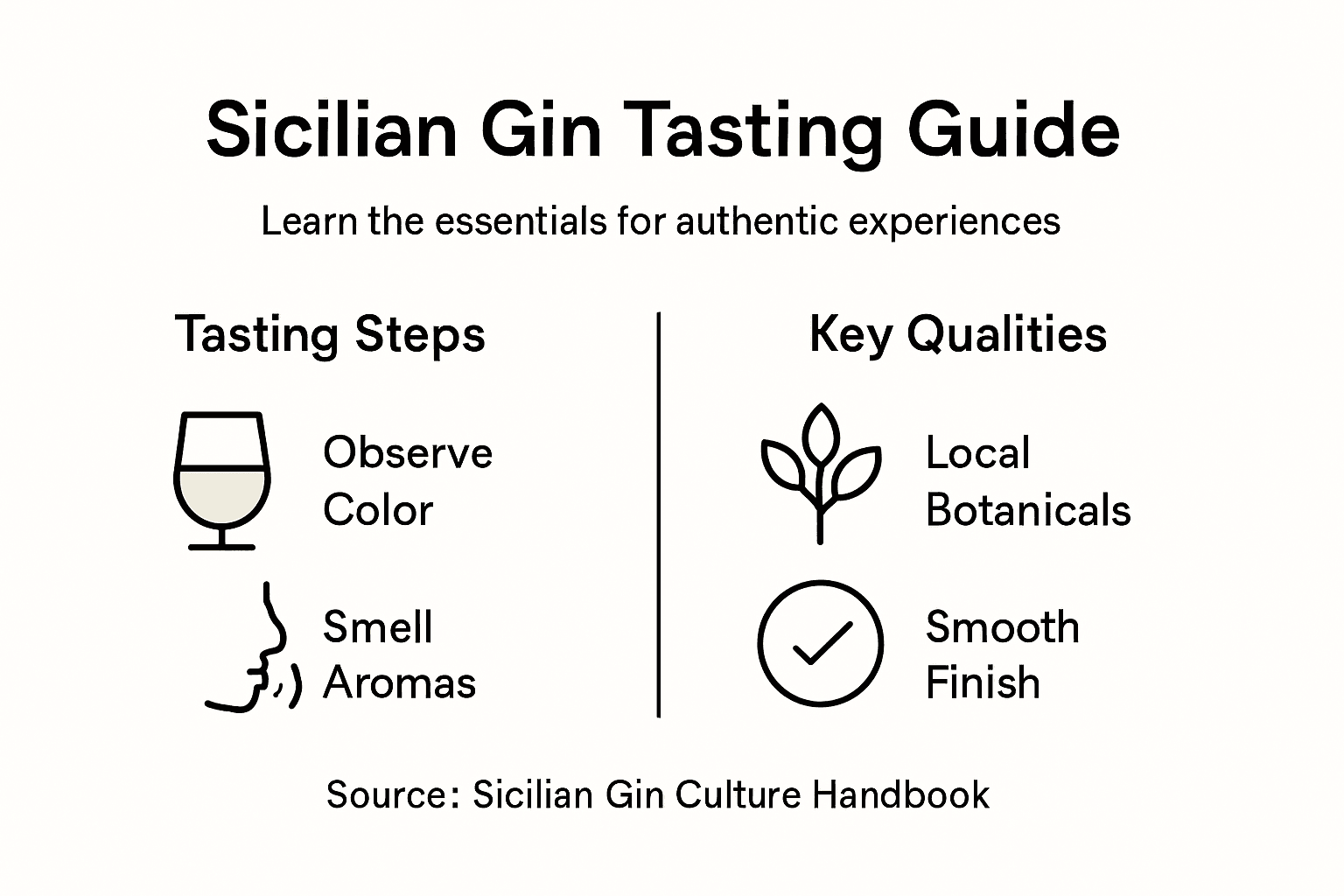 Infographic of Sicilian gin tasting essentials