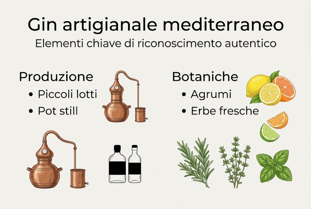 Infografica dedicata al gin artigianale dal vero sapore mediterraneo