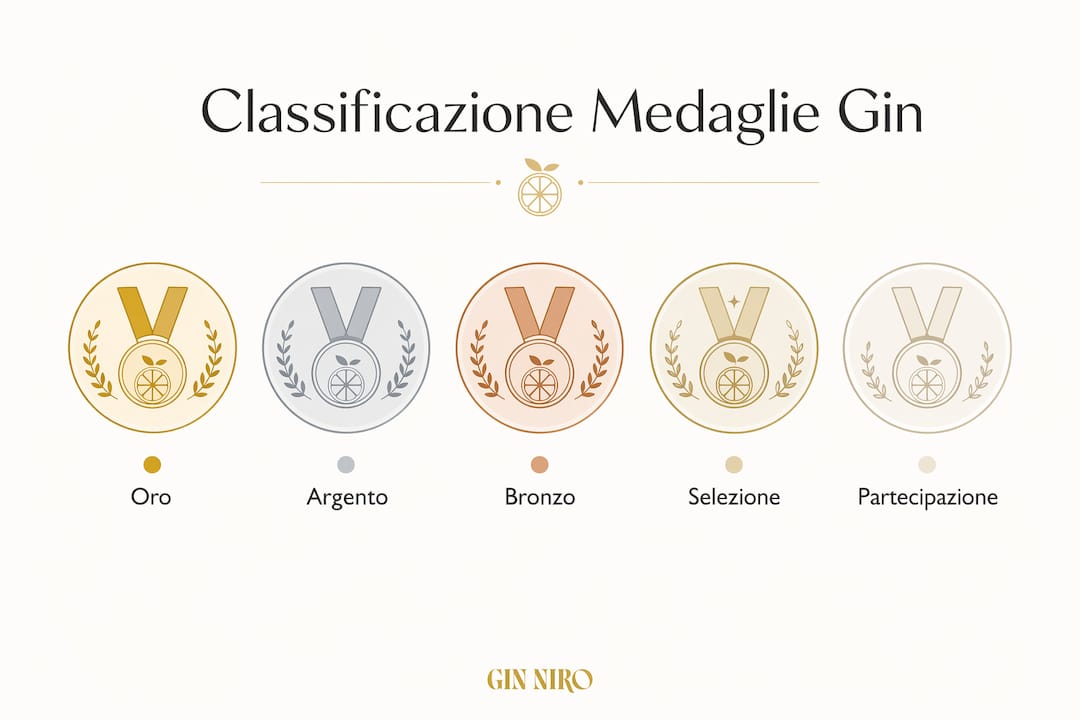 Scopri tutte le categorie di medaglie ai World Gin Awards con la nostra infografica