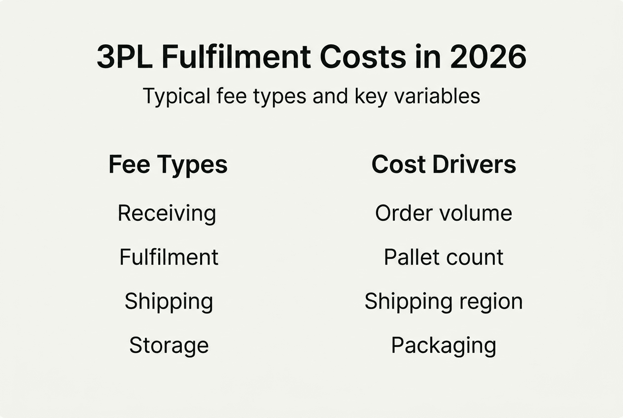 Infographic of 3PL fulfilment cost breakdown