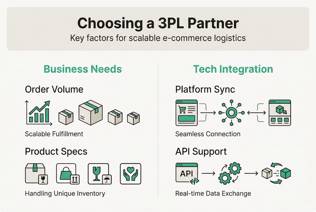 Infographic outlining 3PL selection factors