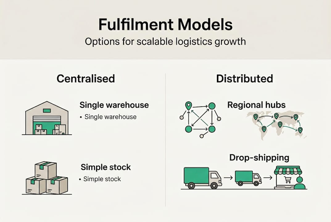 Infographic of scalable fulfilment model types
