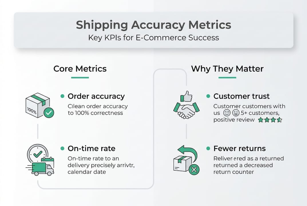 Infographic of main shipping KPIs and impact
