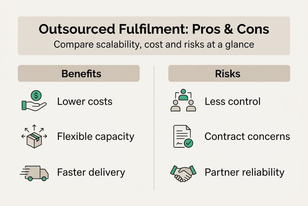 Infographic outlining fulfilment pros and risks