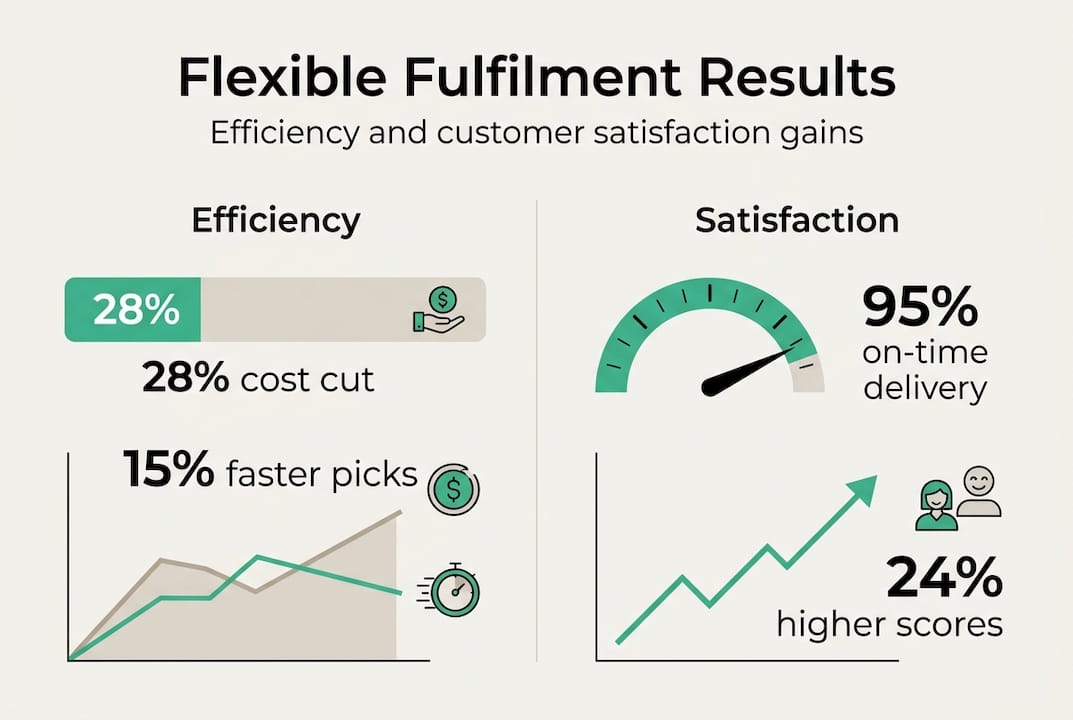 Infographic of flexible fulfillment efficiency and satisfaction