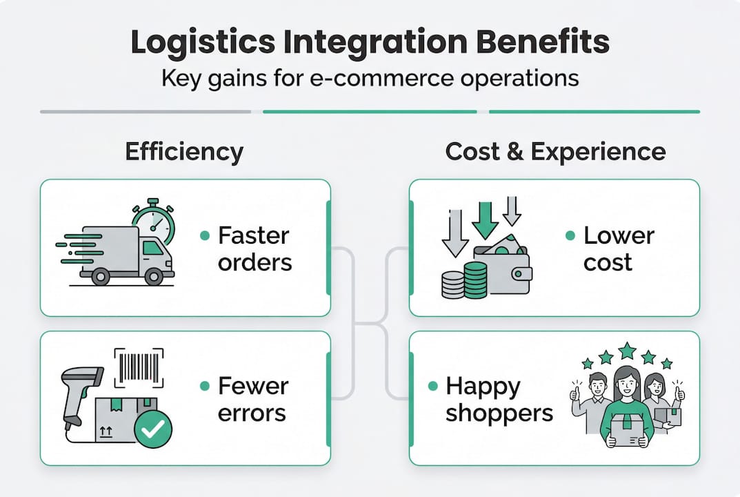 Infographic on logistics integration key benefits