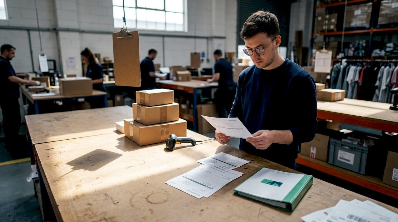 Packing table order verification process