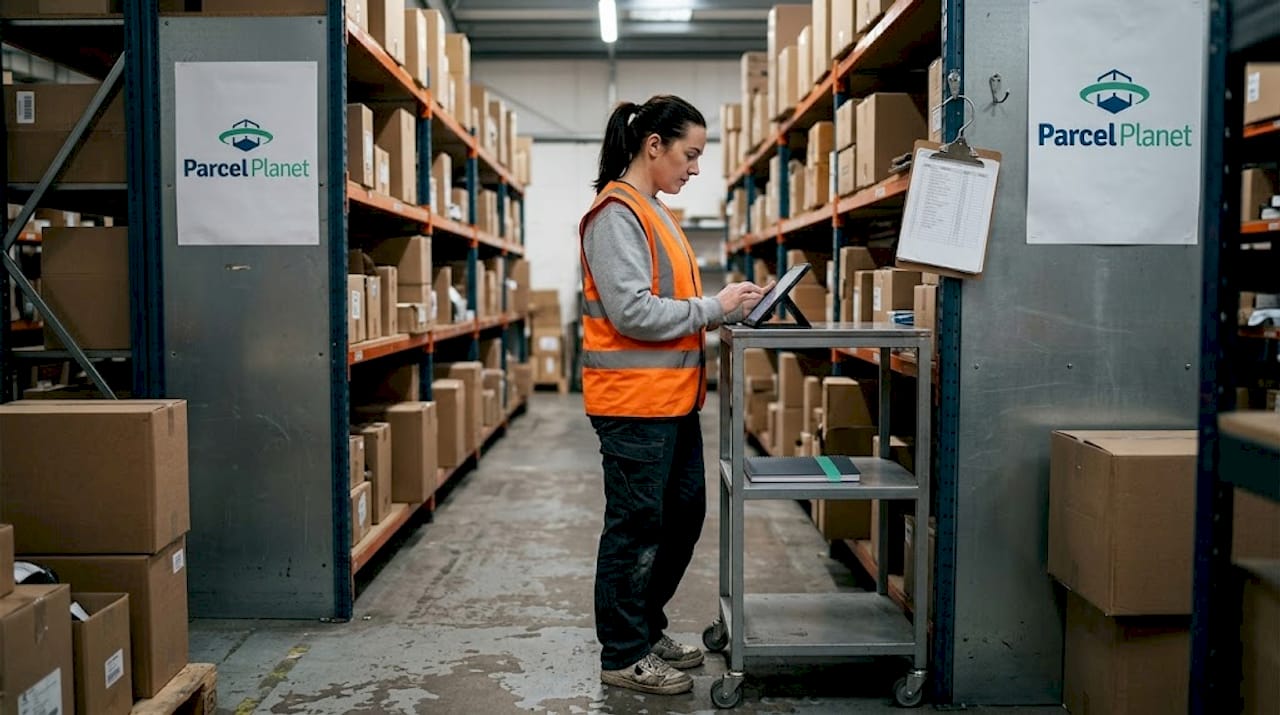 Supervisor tracking inventory in warehouse