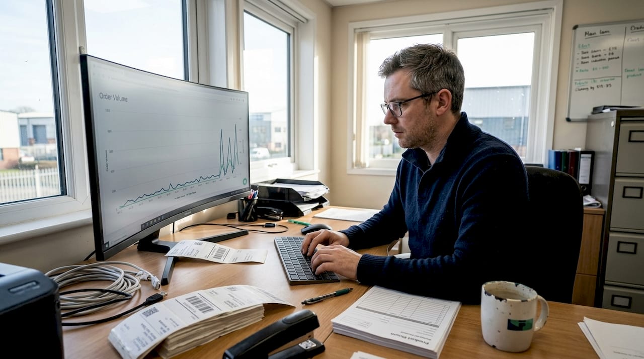 Fulfilment manager monitors order spikes in office