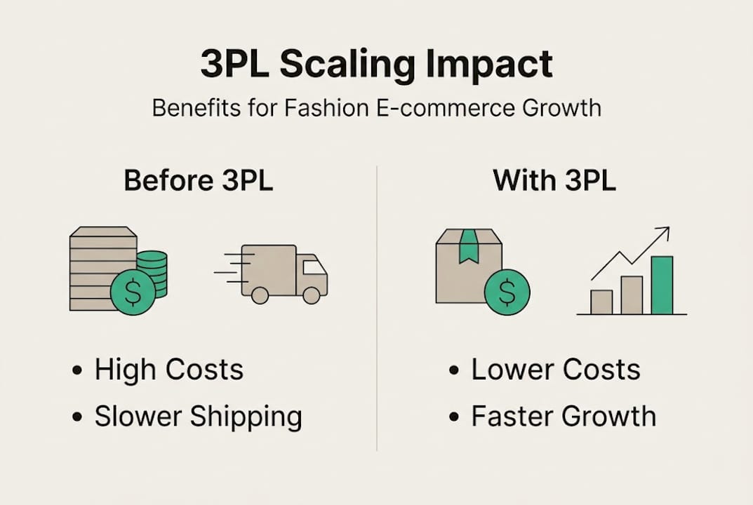 Infographic showing 3PL impact on e-commerce growth