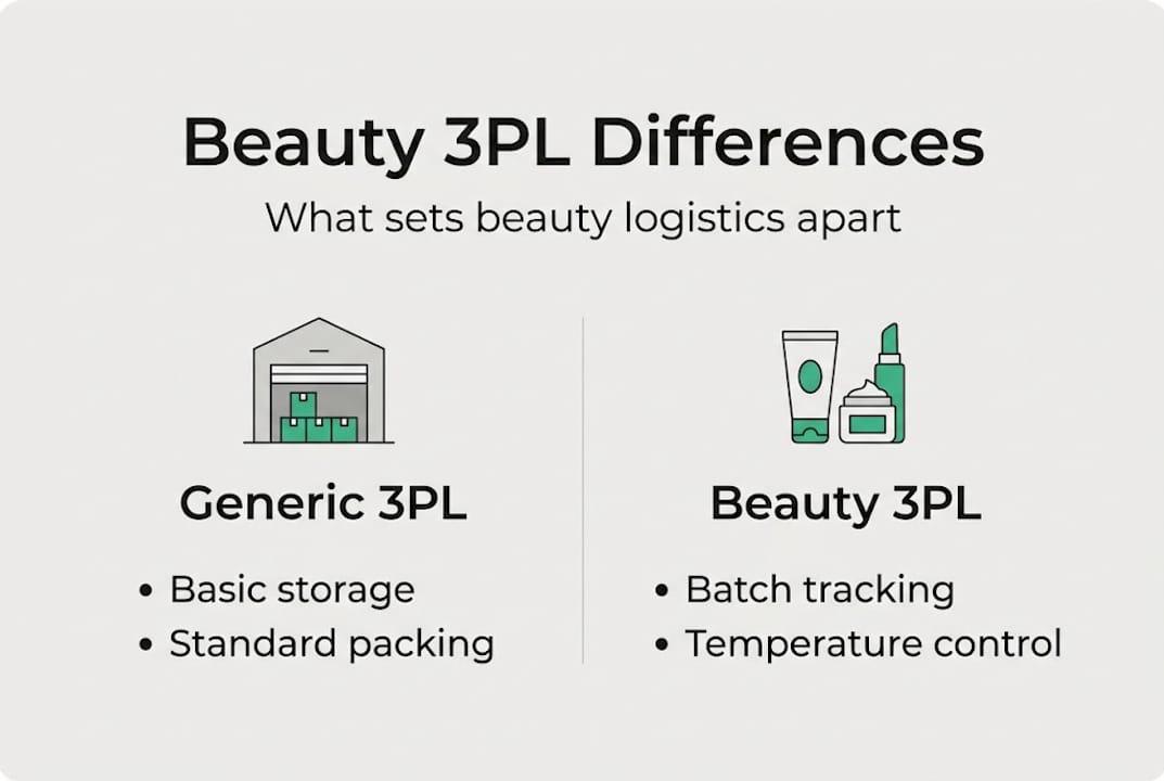Infographic differences between generic and beauty 3PL