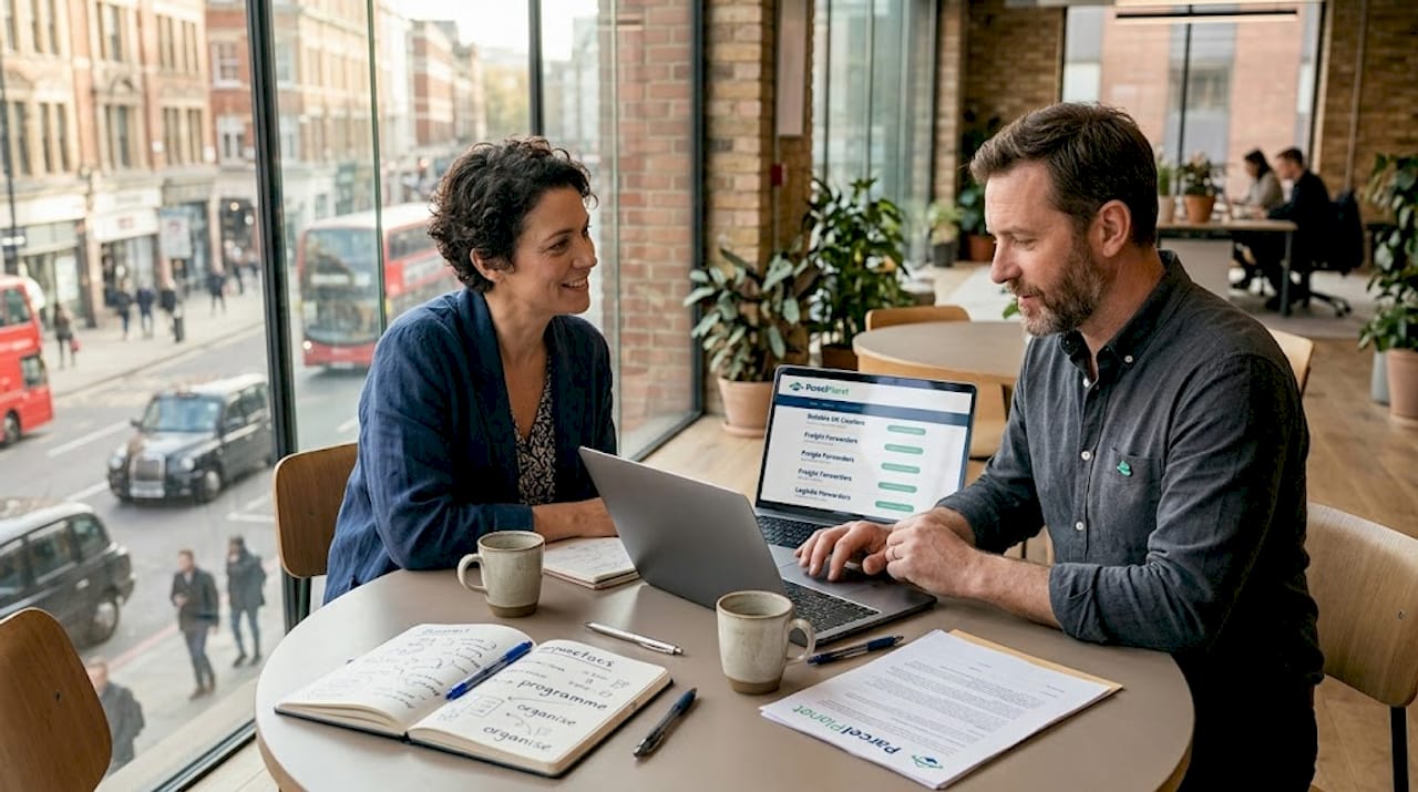 Team reviews 3PL partner options in meeting