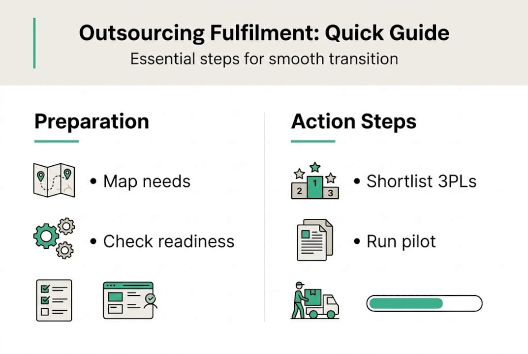 Infographic summarising fulfilment outsourcing steps