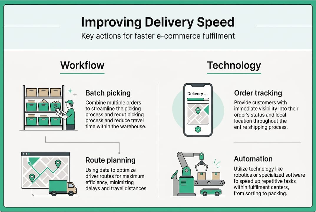Infographic with workflow and tech tips for speed