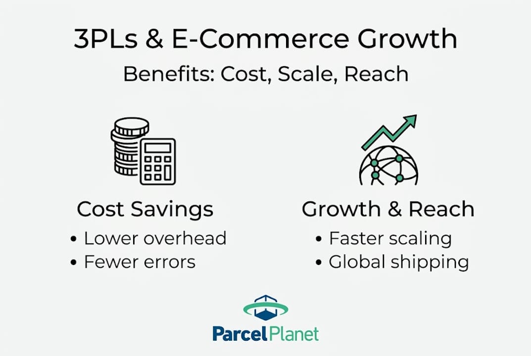 Infographic showing 3PLs impact on e-commerce growth