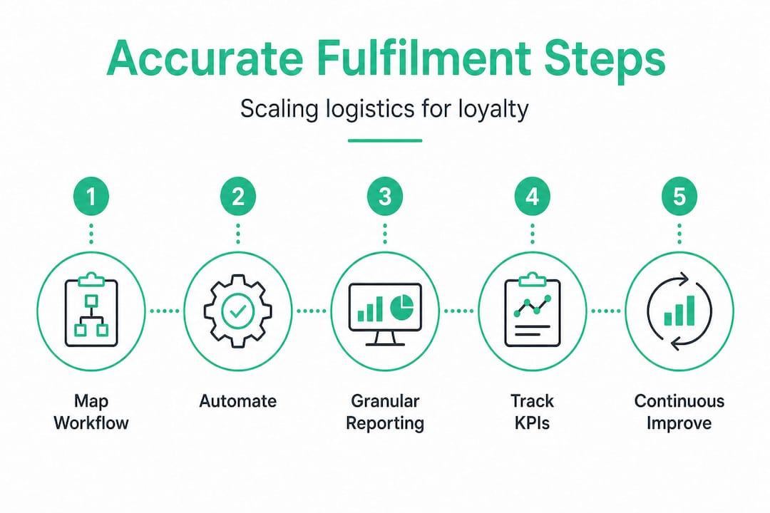 Infographic showing scalable fulfilment accuracy steps