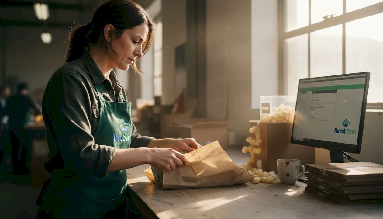 Associate using sustainable packing materials