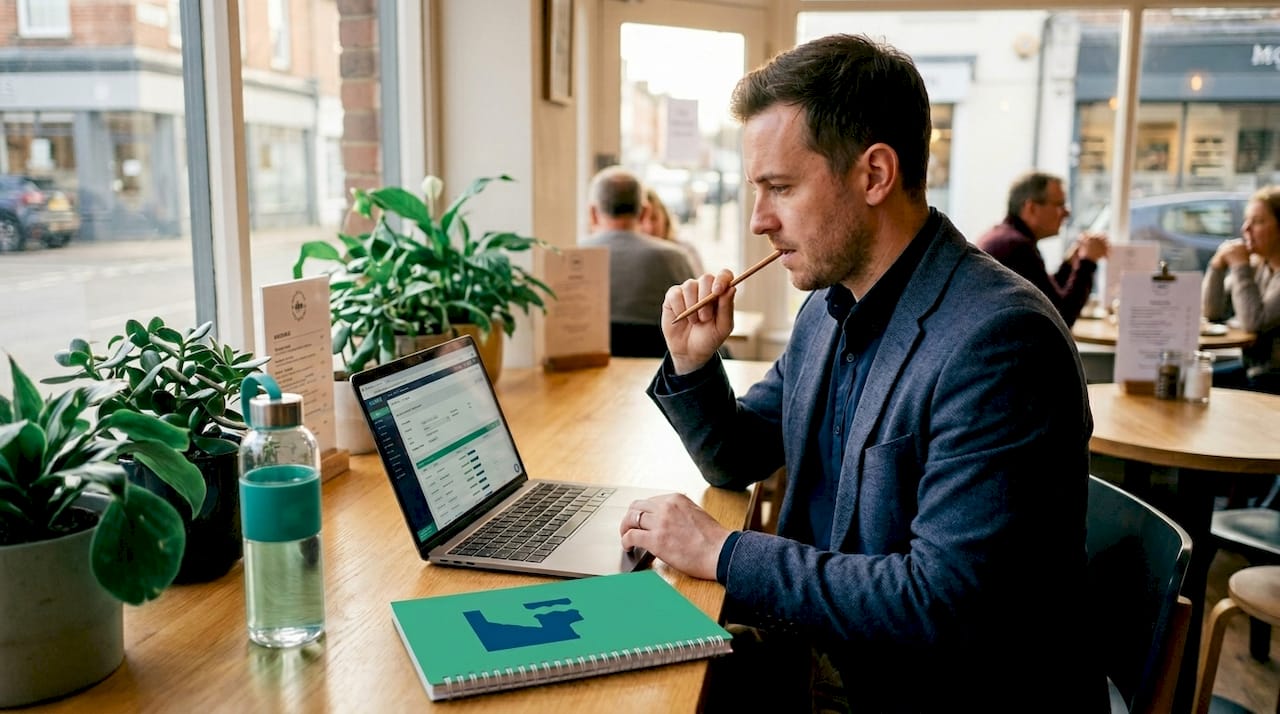 Manager monitoring real-time order tracking on laptop