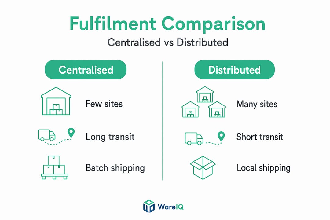 Infographic comparing fulfilment network strategies